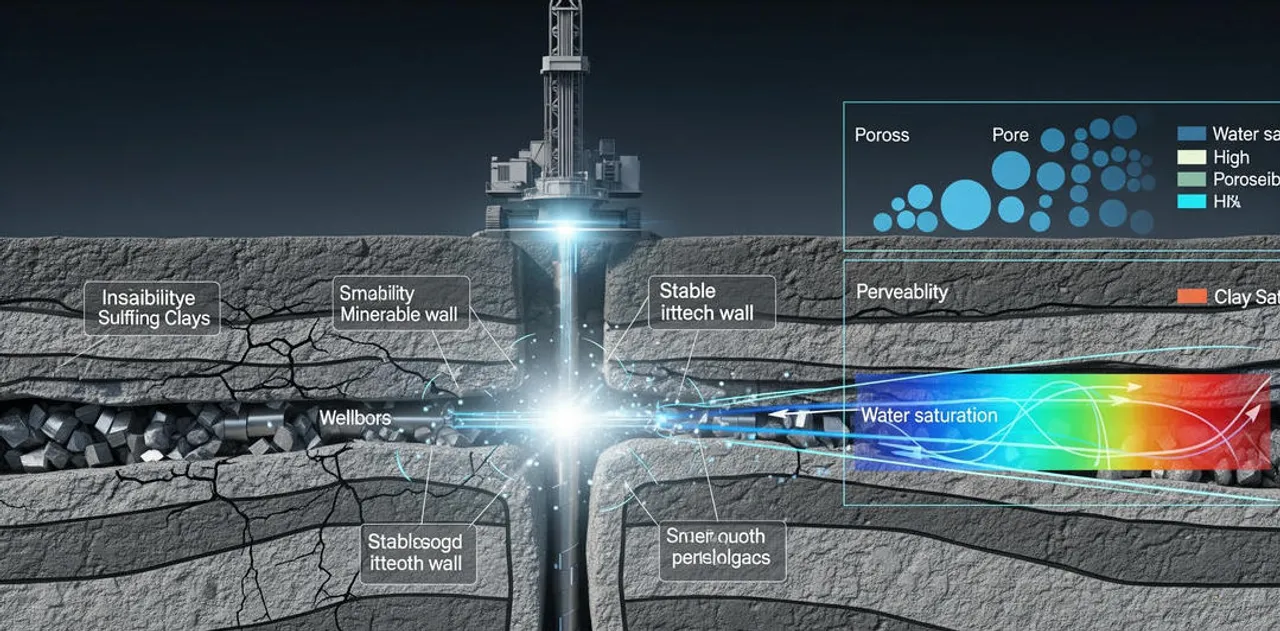 Core sample under petrographic analysis