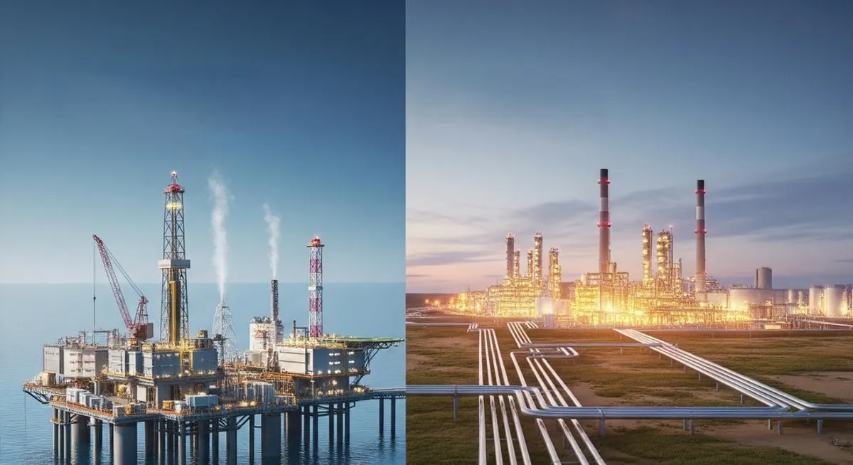 Oil and gas field operations in progress